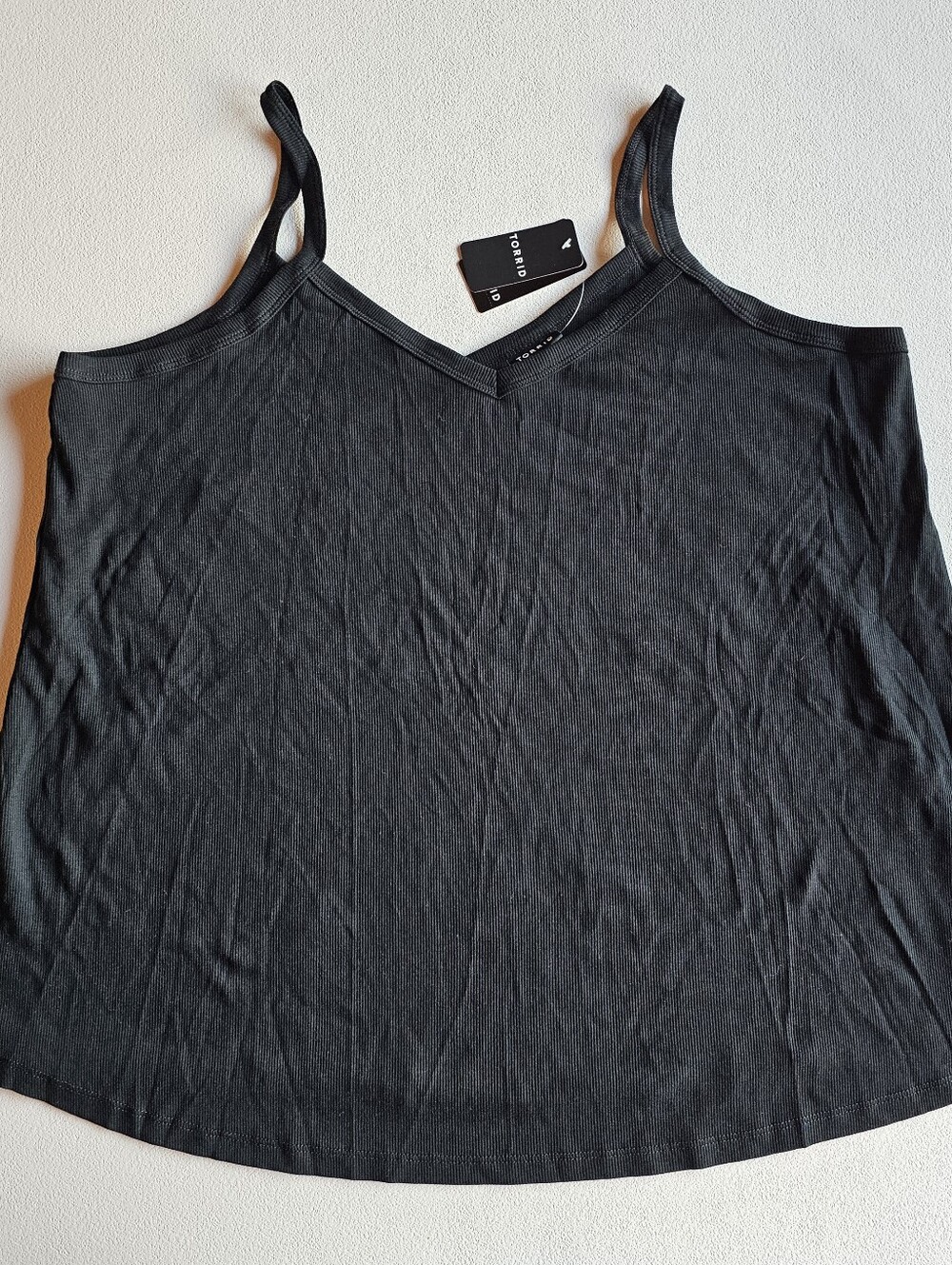 Torrid Women's Black V-Neck Spaghetti Strap Camisole 2X Ribbed Fabric